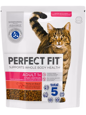 PERFECT FIT ADULT 1+ Croquettes Boeuf Chat Stérilisé