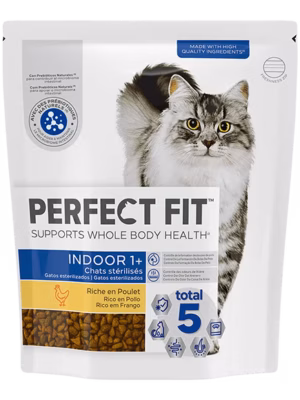 PERFECT FIT INDOOR 1+ Croquettes Poulet Chat Intérieur Stérilisé