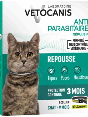 VETOCANIS Collier Fluo Répulsif Antiparasitaire Chat
