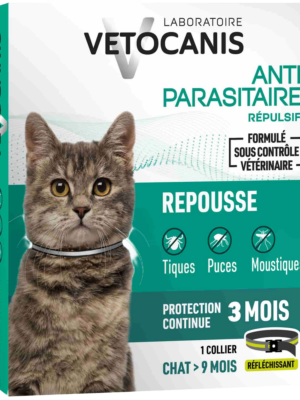 VETOCANIS Collier Fluo Répulsif Antiparasitaire Chat