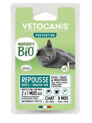 VETOCANIS Pipette Antiparasitaire Répulsive BIO Chat