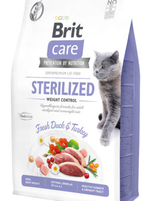 BRIT CARE CHATS STERILISES WEIGHT CONTROL Canards frais et Dinde