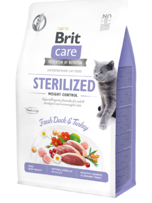 BRIT CARE CHATS STERILISES WEIGHT CONTROL Canards frais et Dinde
