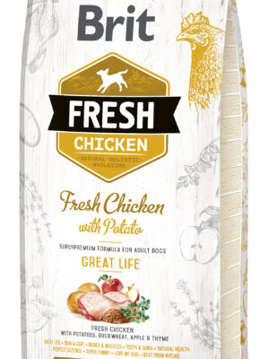 BRIT FRESH CHIENS ADULTES Poulet frais et Pomme de terre