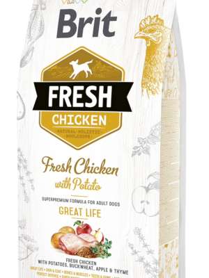 BRIT FRESH CHIENS ADULTES Poulet frais et Pomme de terre