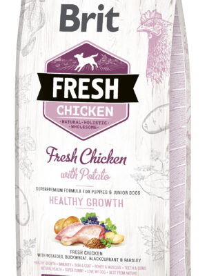 BRIT FRESH CHIOTS & JEUNES CHIENS Poulet Frais avec Pomme de terre
