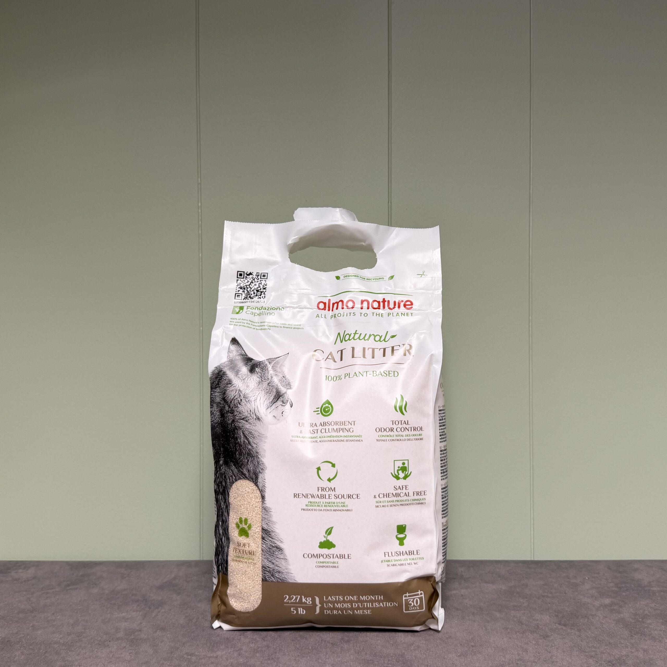 ALMO NATURE Litière Soft Texture litière végétale agglomérante ultra fine pour chat